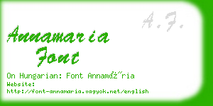 annamaria font business card